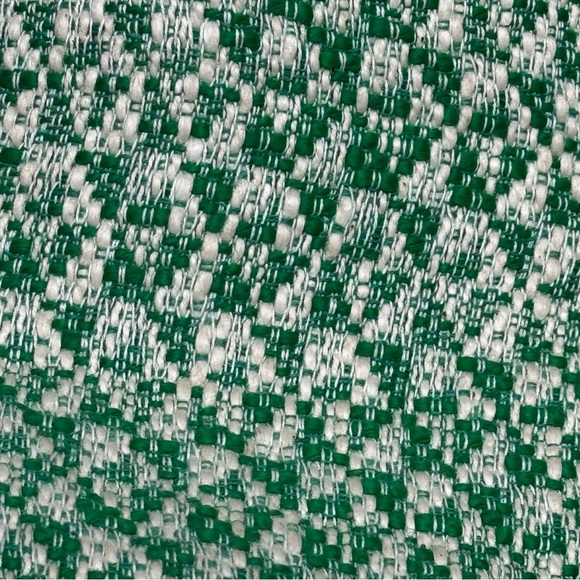 CAbi “726 Clover Tweed Jacket” green & white  3/4 cropped 2 zippered pocket 6 - Picture 5 of 16